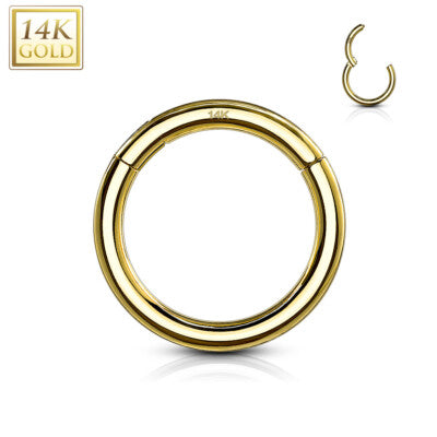 14KT Gold 14K Solid Yellow Gold Hinged Segment Hoop Ring