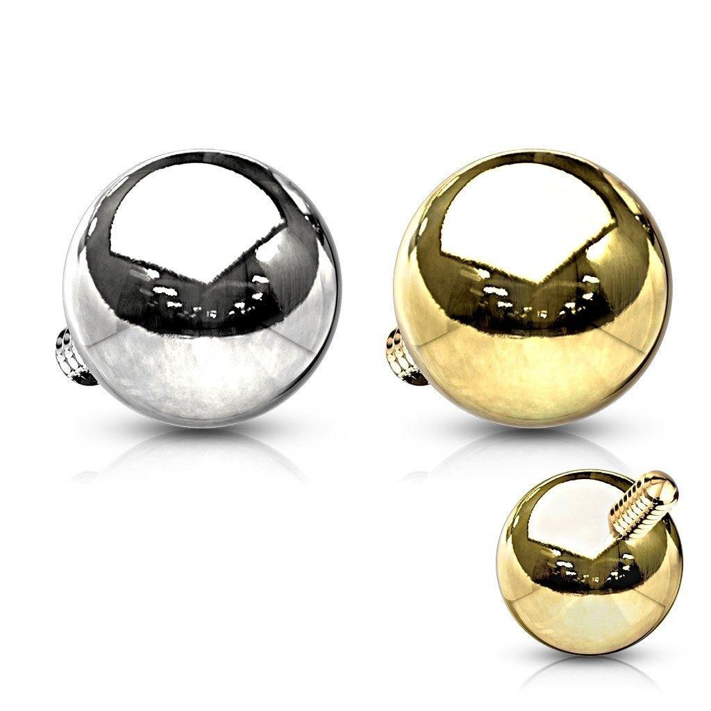 14KT Gold 14K Gold Dermal Top Internally Threaded Ball
