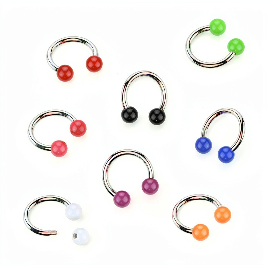 316L Horseshoes With Acrylic Balls