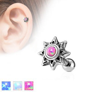 316L Surgical Steel Opal Set Tribal Sun 316L Surgical Steel...