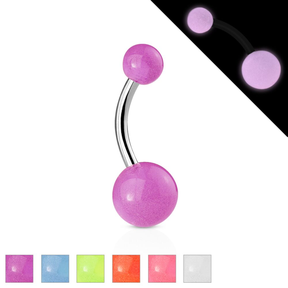 316L Surgical Steel 316L Surgical Stainless Steel Navel Rings With Glow...