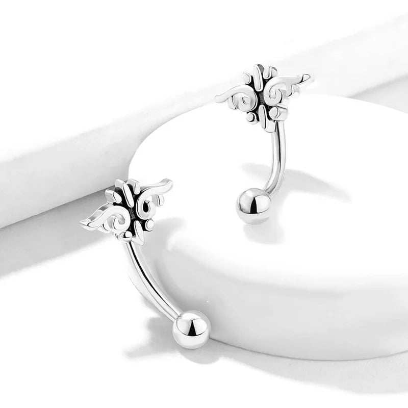 316L Surgical Steel 316L Surgical Steel Abstract Face Eyebrow...
