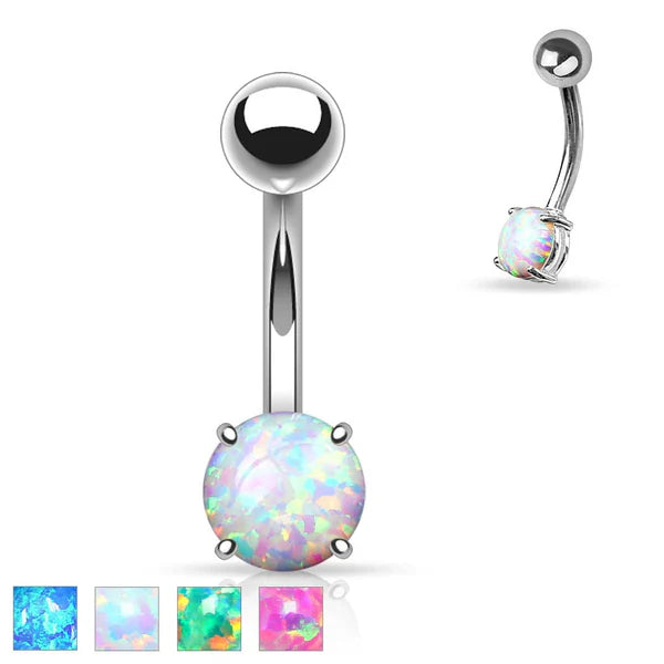 316L Surgical Steel 316L Surgical Steel Basic Non Dangle Opal Prong Set...