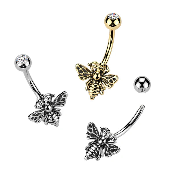 316L Surgical Steel 316L Surgical Steel Bee Belly Button Ring