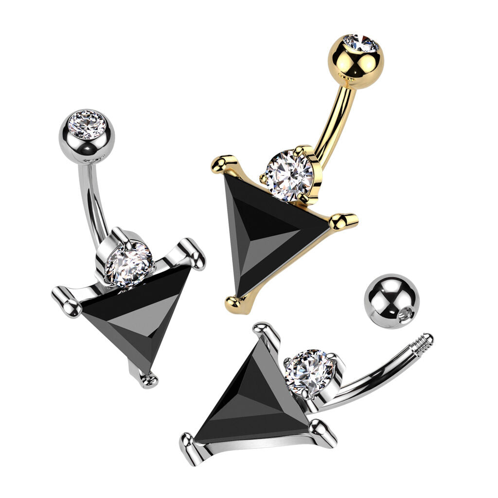 316L Surgical Steel 316L Surgical Steel Belly Button Ring With Huge...