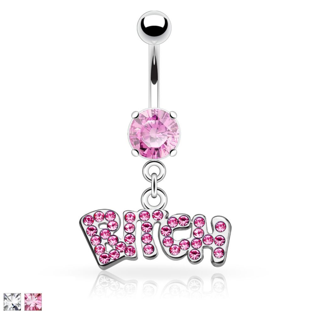316L Surgical Steel 316L Surgical Steel Bitch Dangle Belly Button Ring