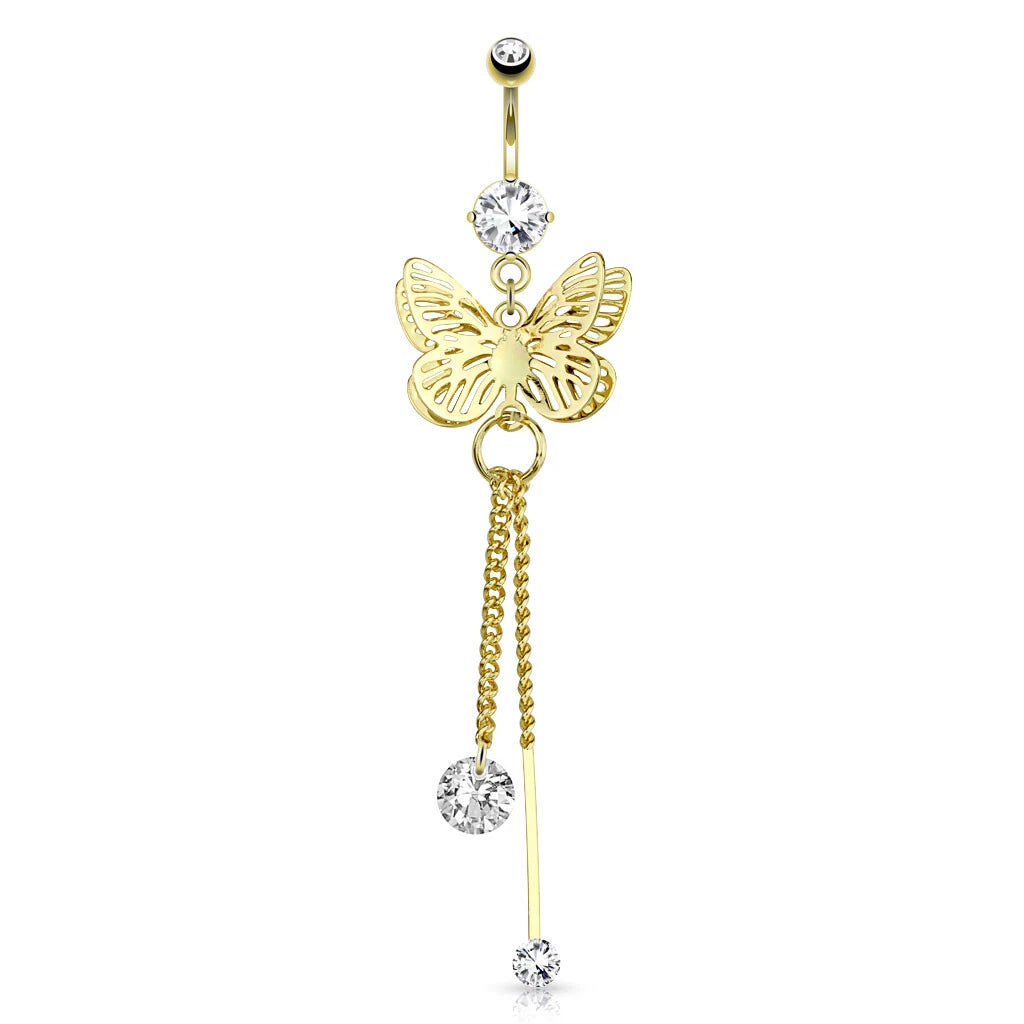 316L Surgical Steel 316L Surgical Steel Butterfly Wings Overlapped and...