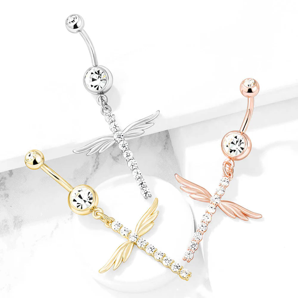 316L Surgical Steel 316L Surgical Steel CZ Paved Cross With Wings...