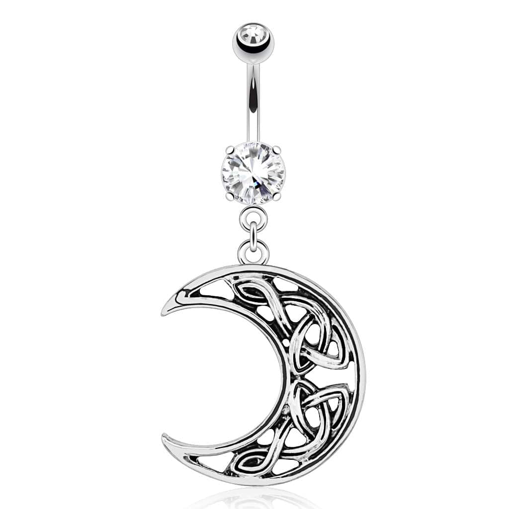 316L Surgical Steel 316L Surgical Steel Crescent Moon With Weaving...