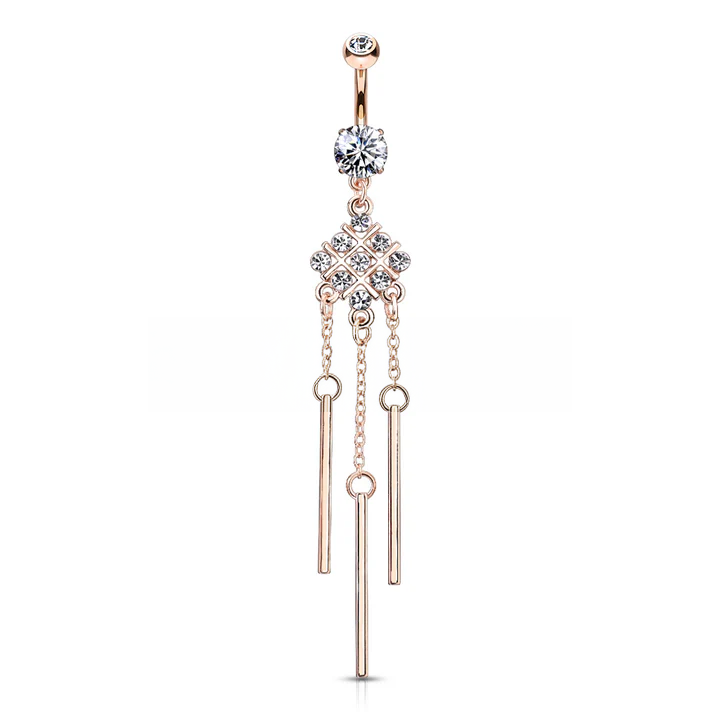 316L Surgical Steel 316L Surgical Steel Hash Square With Paved Gems and...