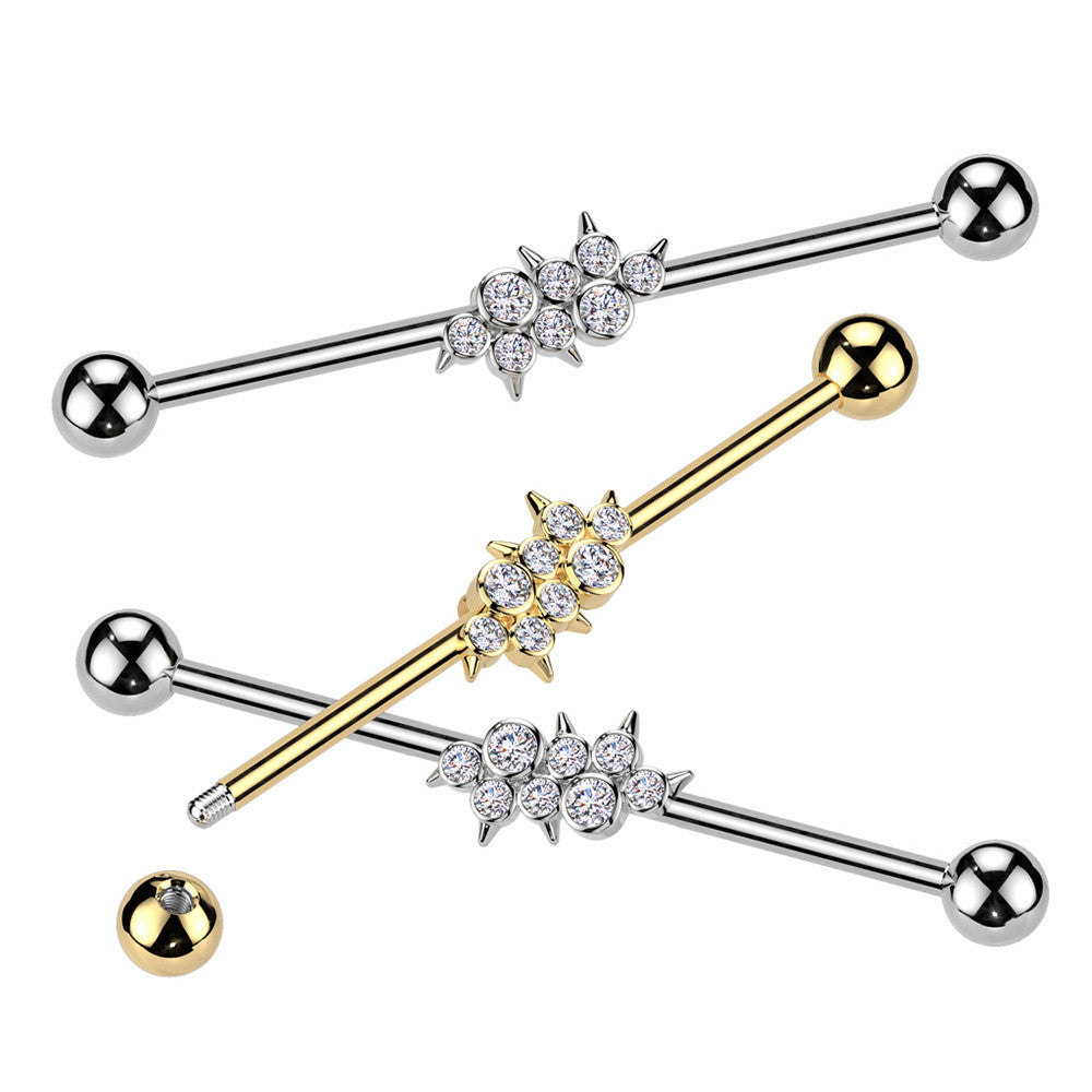 316L Surgical Steel 316L Surgical Steel Industrial Barbell With Round...