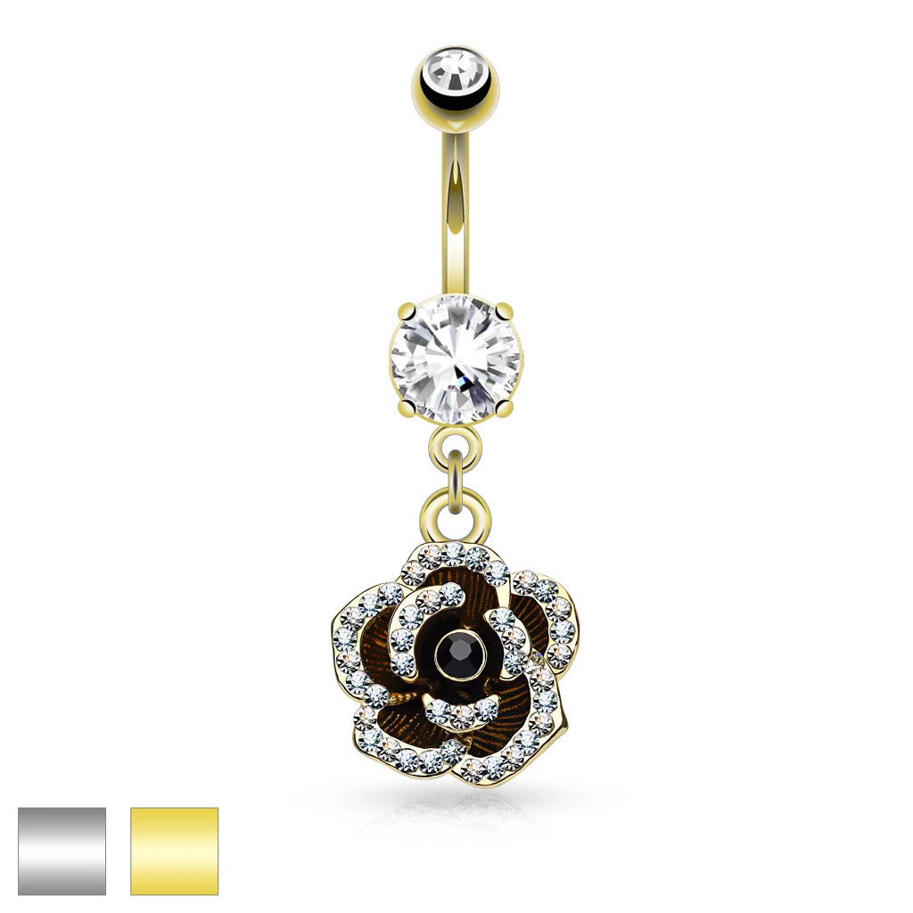 316L Surgical Steel 316L Surgical Steel Pave Crystal Set Petals on...