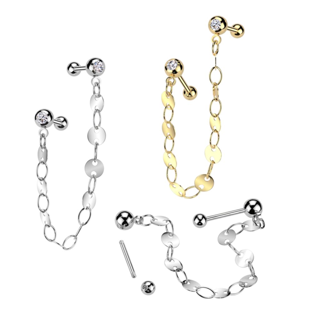 316L Surgical Steel 316L Surgical Steel Pressed Fit CZ Tragus,...