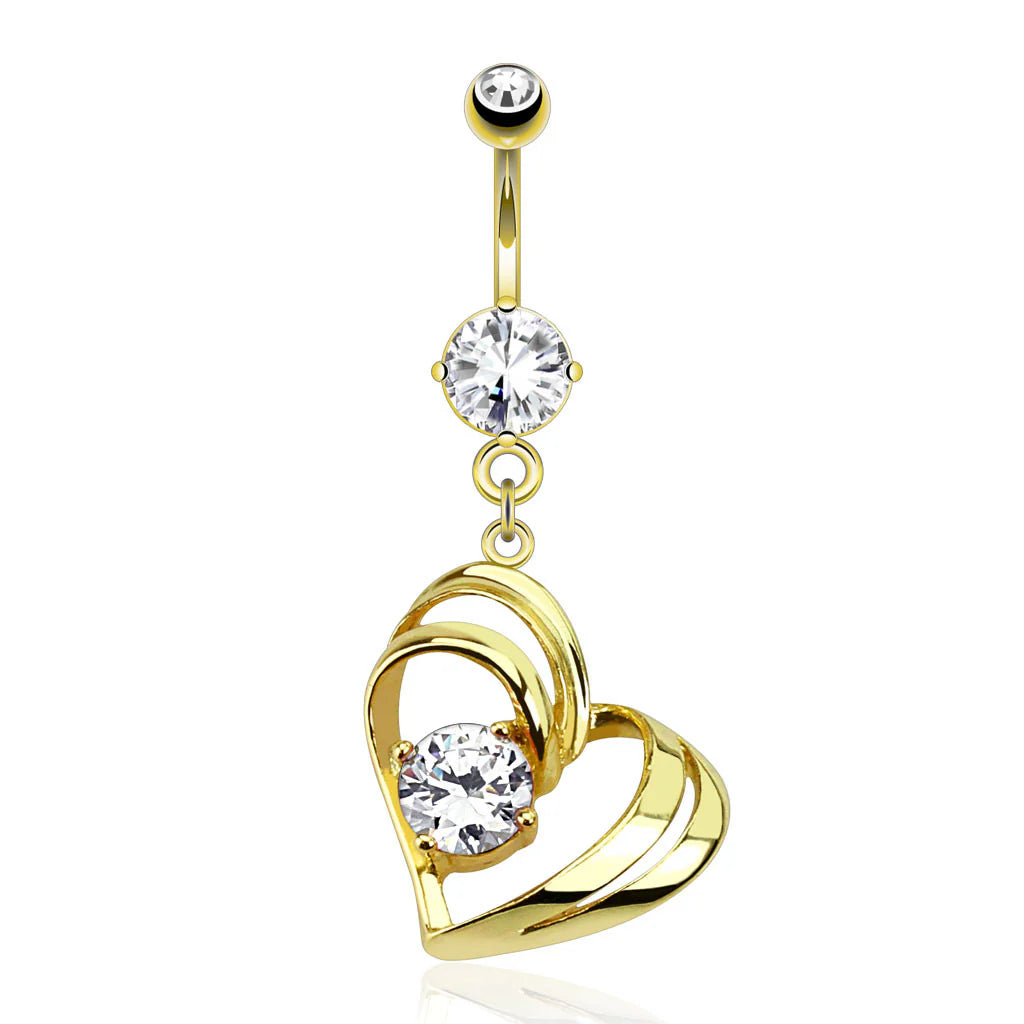 316L Surgical Steel 316L Surgical Steel Single Pronged Gem In Hollow...