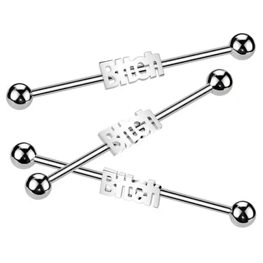 316L Surgical Steel "Bitch" Industrial Barbell
