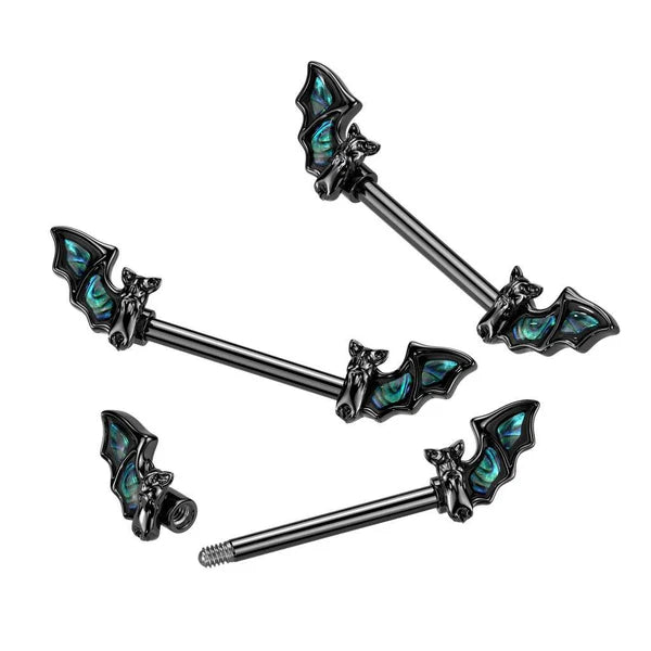 316L Surgical Steel Black PVD Over 316L Surgical Steel Nipple Barbell...