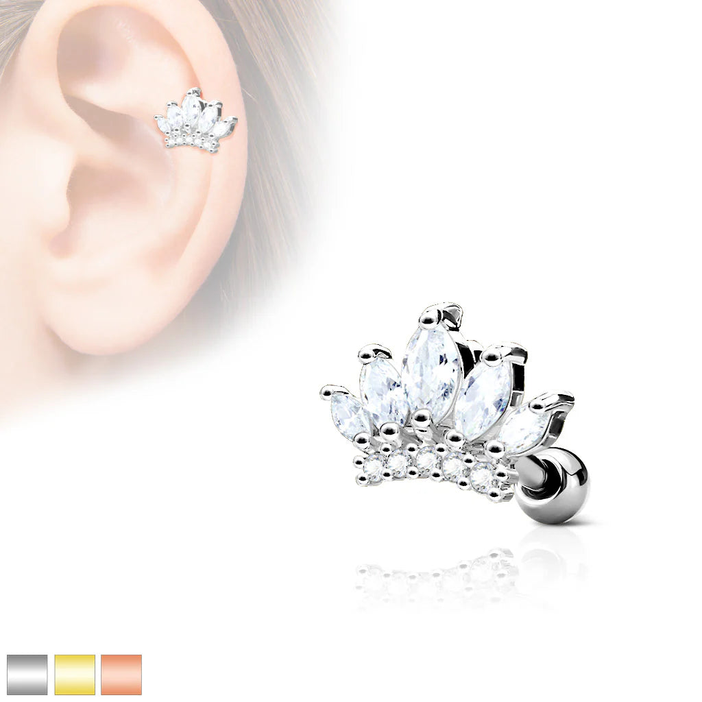 316L Surgical Steel CZ Paved Tiara Top 316L Surgical Steel Ear...