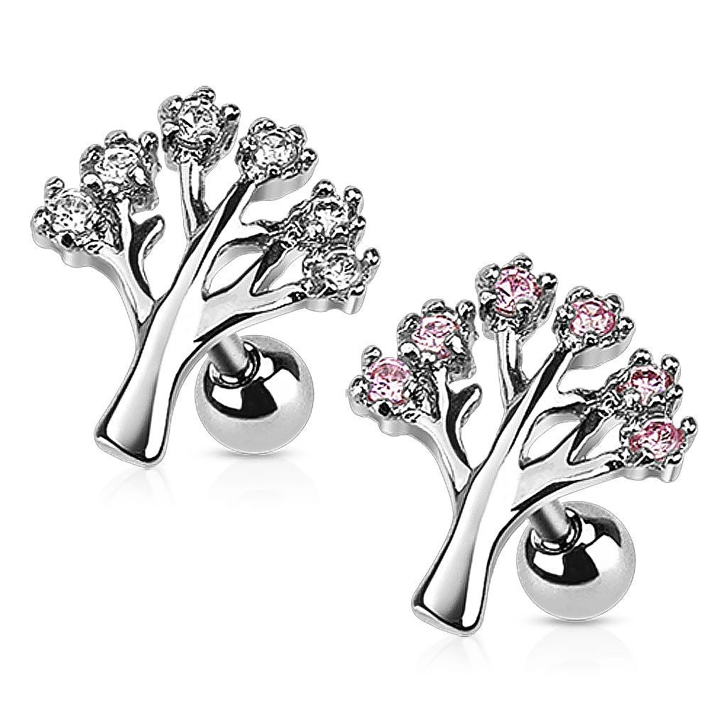 316L Surgical Steel CZ Set Tree 316L Surgical Steel Cartilage/Tragus...