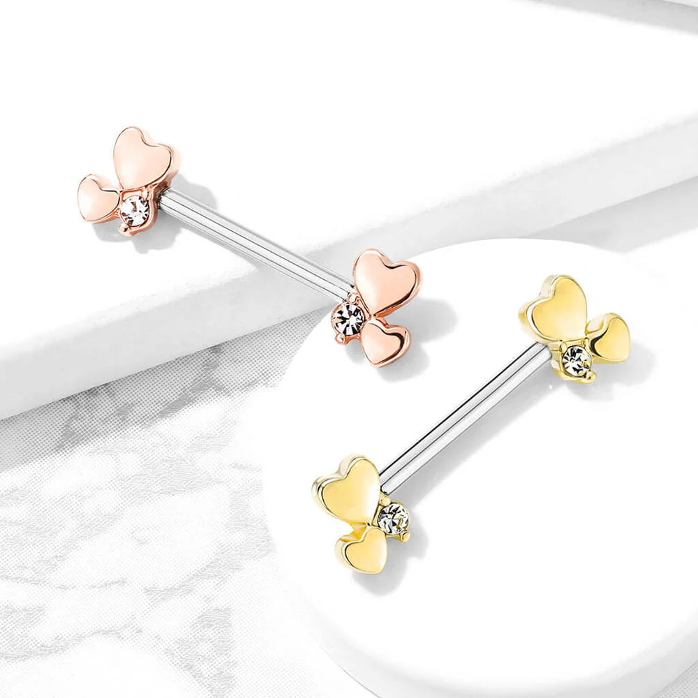 316L Surgical Steel Cluster Hearts 316L Sugical Steel Barbell Nipple Rings