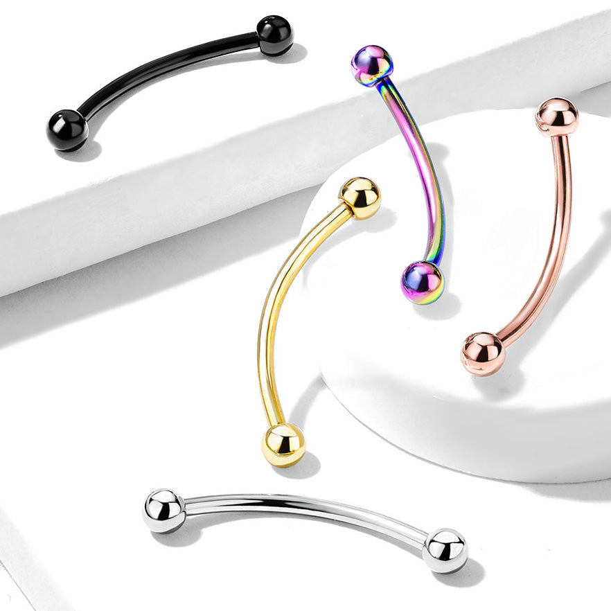 316L Surgical Steel Curved Barbell for Snake Eye Piercing and More