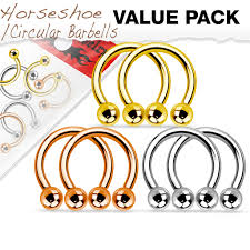 316L Surgical Steel Horseshoes. Polished, Gold IP and Rose Gold IP