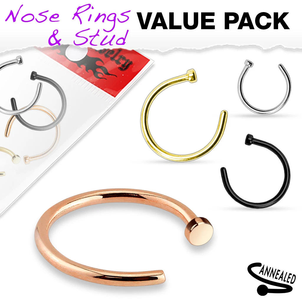 316L Surgical Steel Nose Hoop Rings