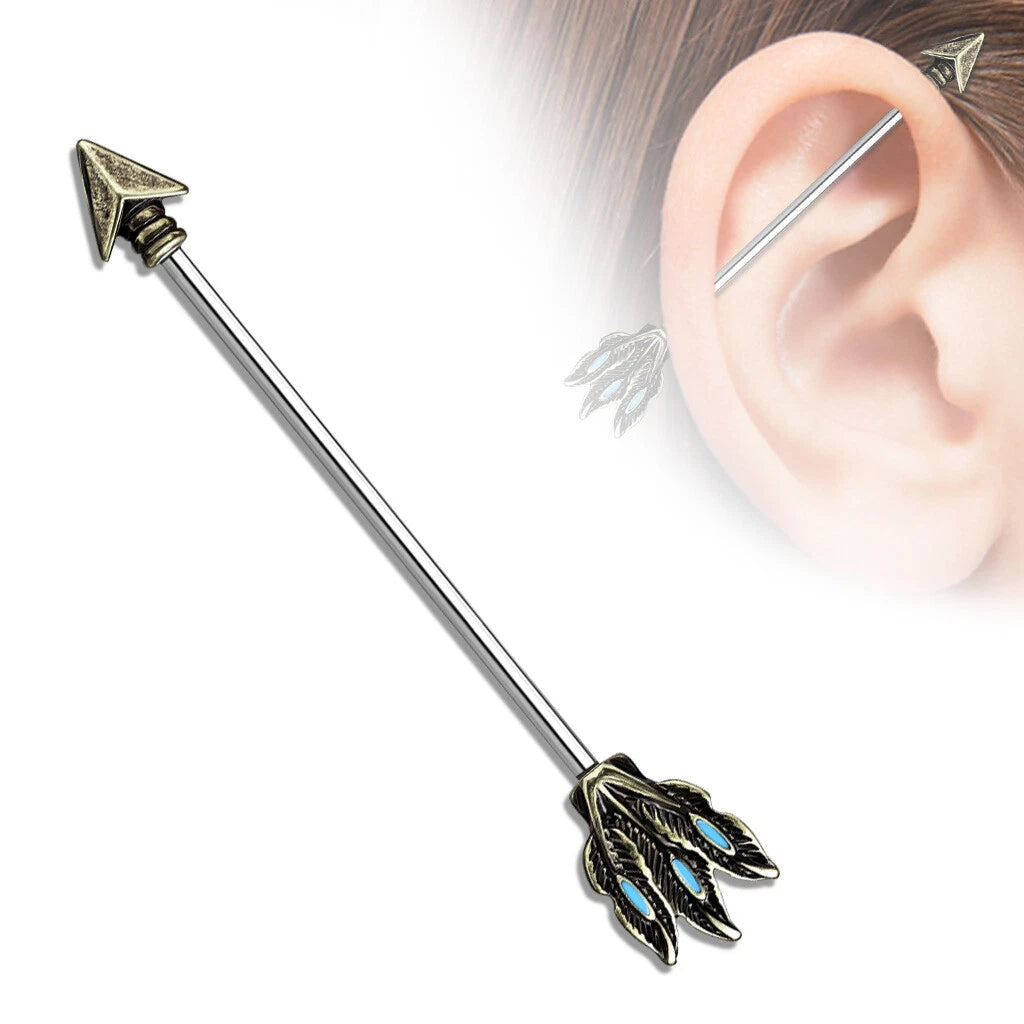 316L Surgical Steel Tribal Arrow 316L Surgical Steel Industrial Barbells