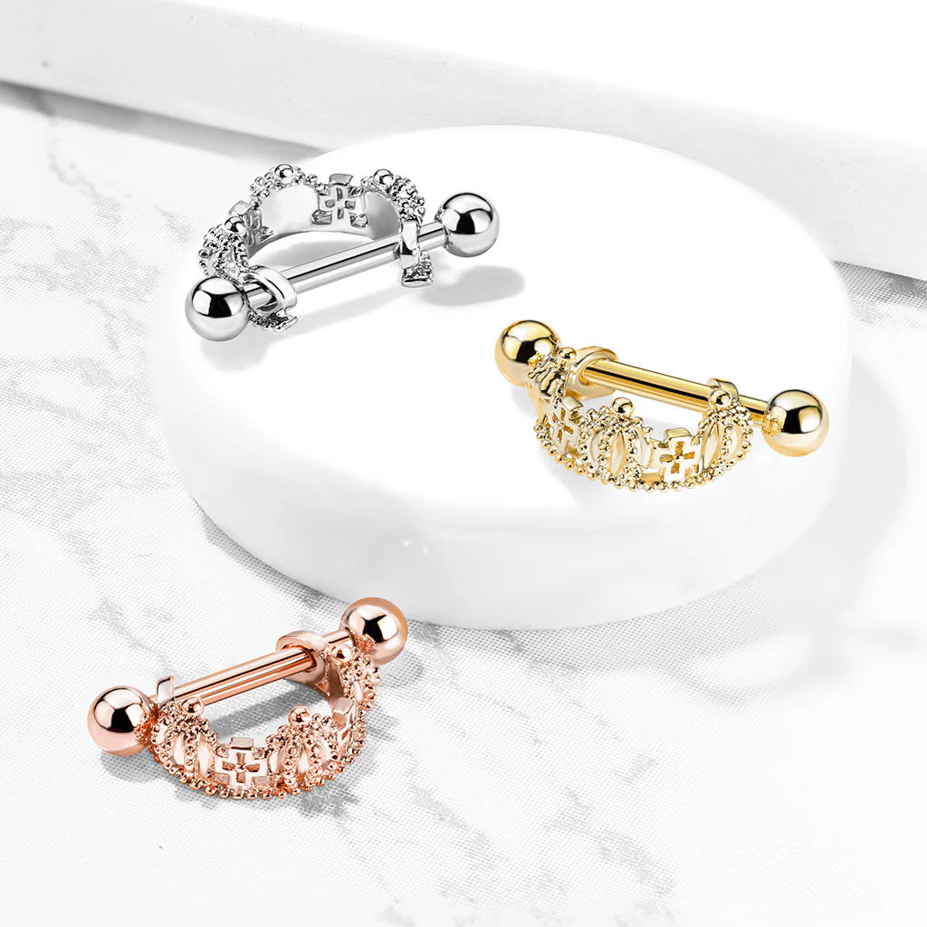 316L Surgical Steel Triple Crown Helix Cuff with 316L Surgical Steel...