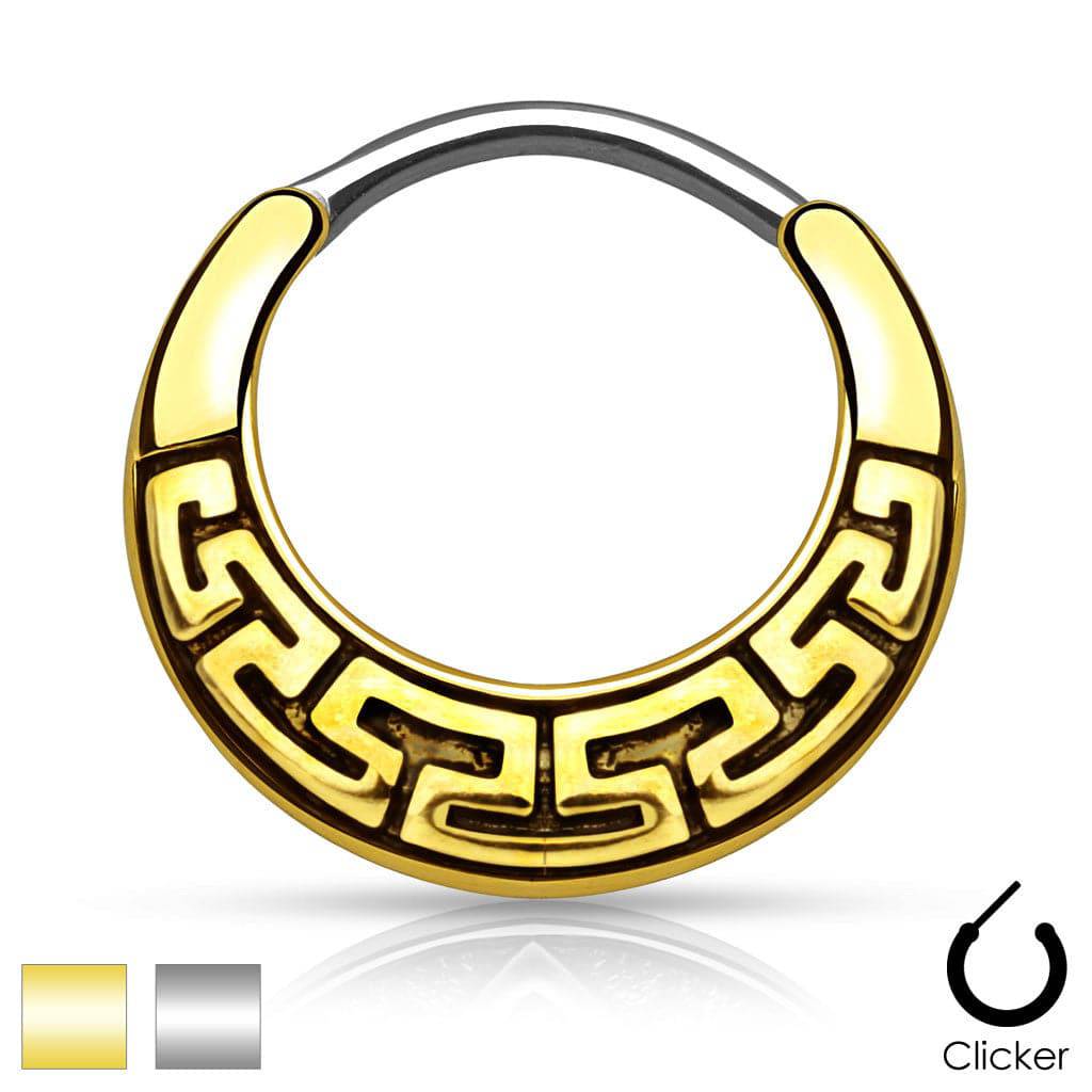 316L Surgical Steel Maze Tribal Fan Design 316L Surgical Steel Round...