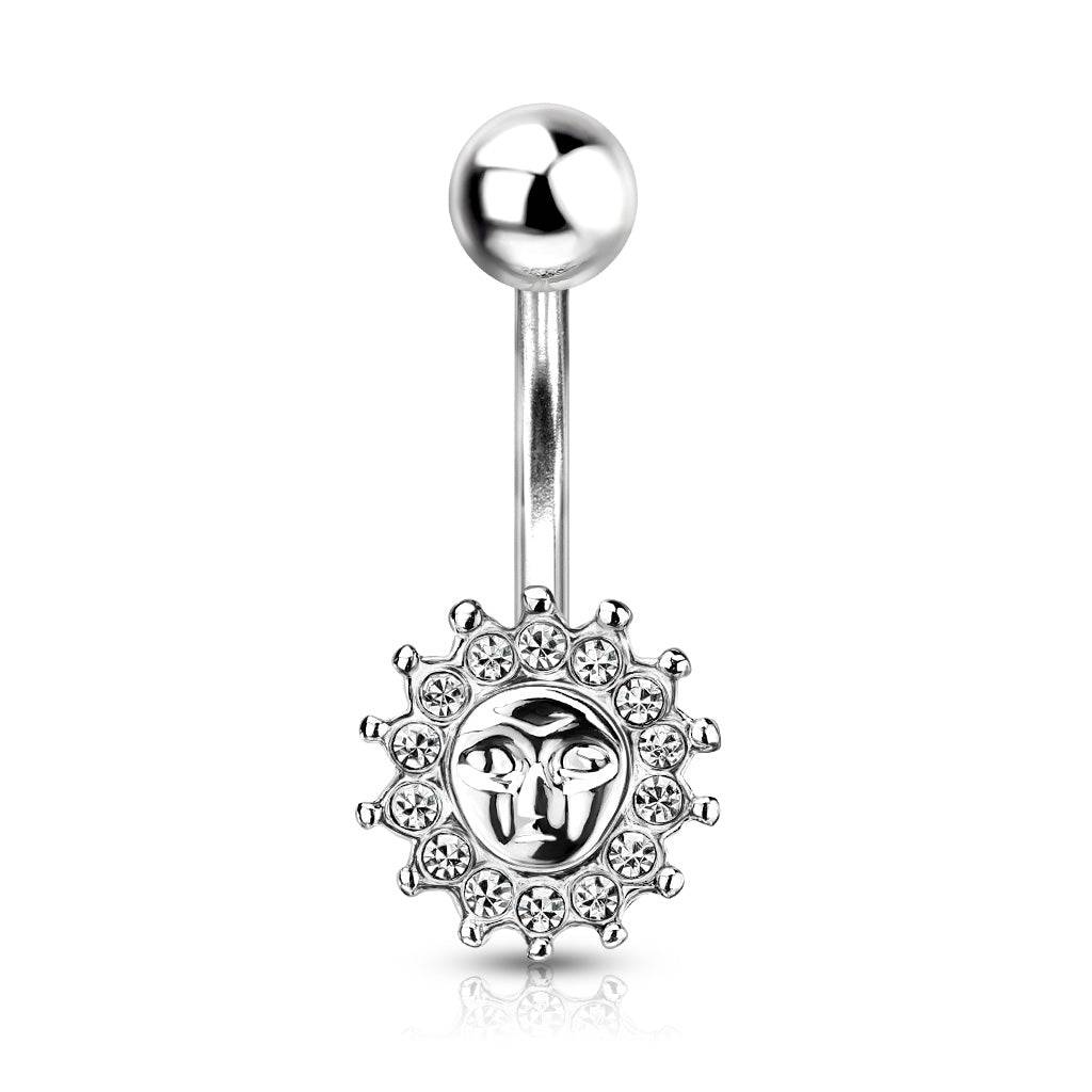 316L Surgical Steel 316L Surgical Steel Gem Sun Belly Button Ring