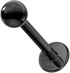 Black Titanium IP Over 316L Surgical Steel Labret Package