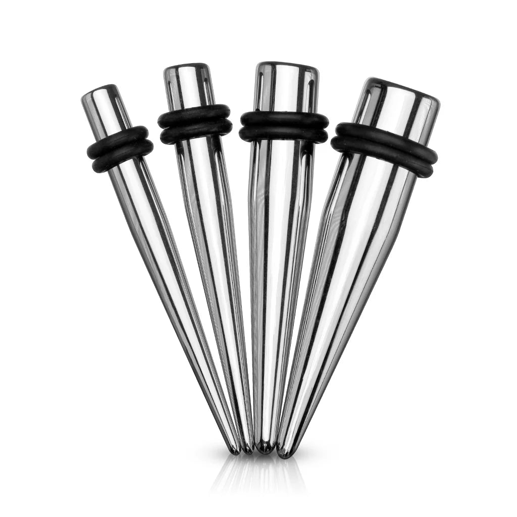 4 Pscs of Large Sized 316L Surgical Steel Stretching Taper Kit with O-Rings