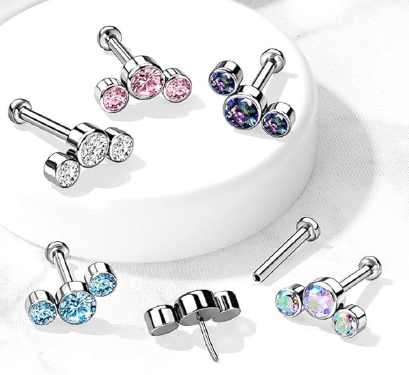 ASTM F136 Titanium Implant Grade Titanium Threadless Push in Labret...