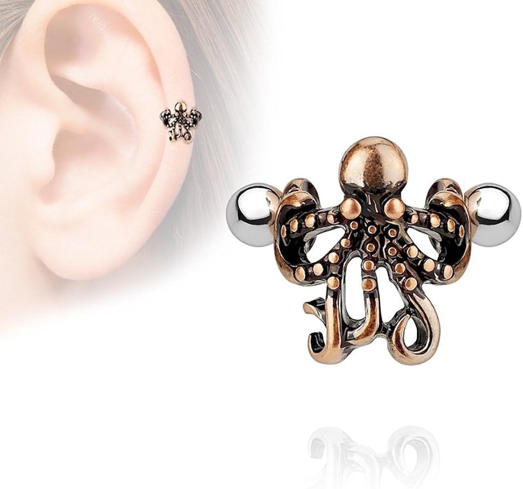 316L Surgical Steel Octopus Ear Cartilage/Helix Cuff 316L Surgical...