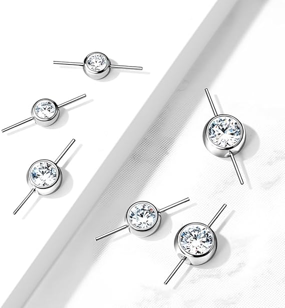 ASTM F136 Titanium Implant Grade Titanium Threadless Push In Bezel Set...