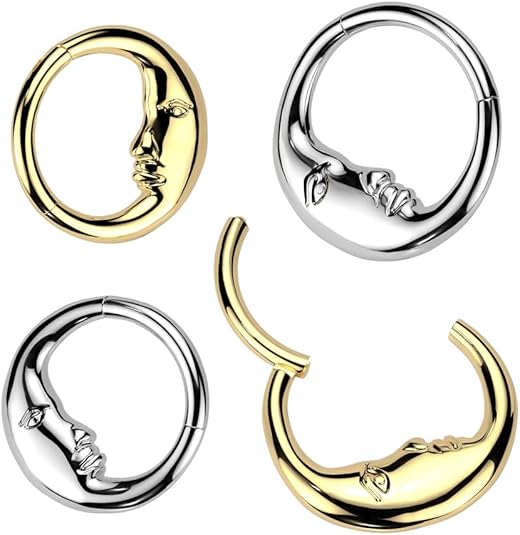 High Quality Precision All 316L Surgical Steel Double Sided Face Moon...