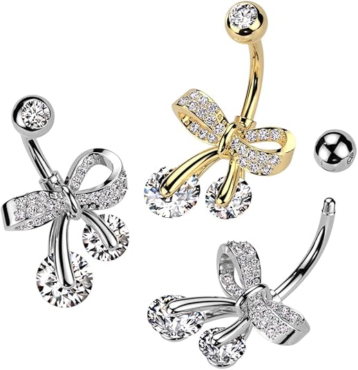 316L Surgical Steel 316L Surgical Steel CZ Pave Ribbon With Double CZ...