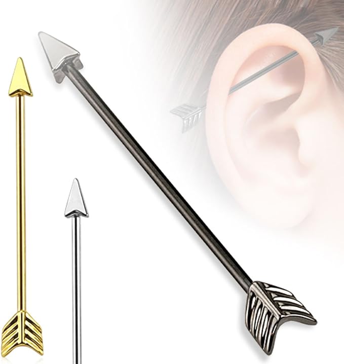 316L Surgical Steel Arrow 316L Surgical Steel Industrial Barbell