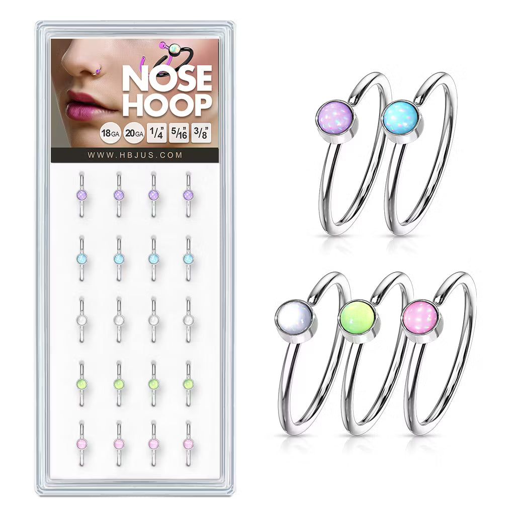 IP Over 316L Surgical Steel Flat End Nose Hoop Rings