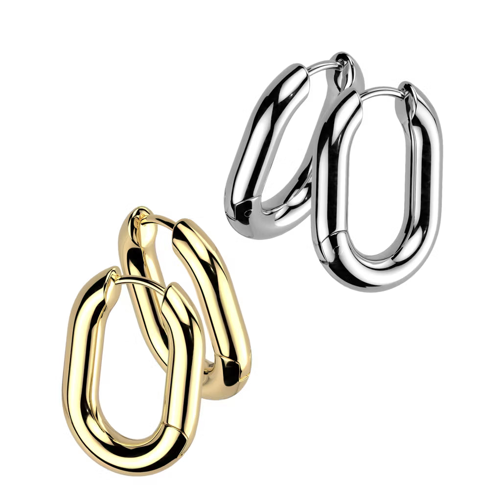 316L Surgical Steel Pair of 316L Stainless Steel Rounded Rectangle...