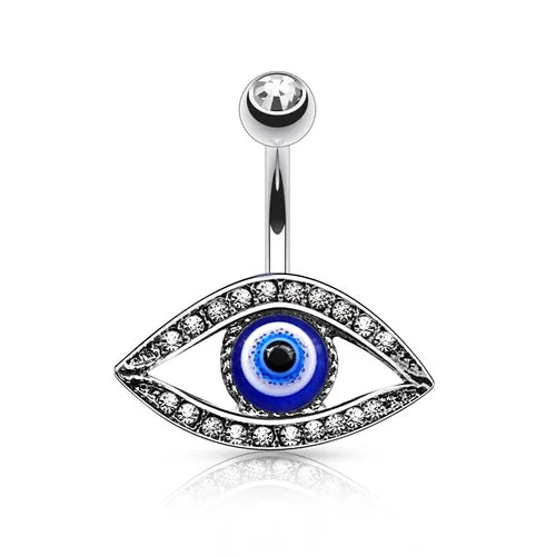 316L Surgical Steel 316L Surgical Steel Lucky Eye With Paved Stone...