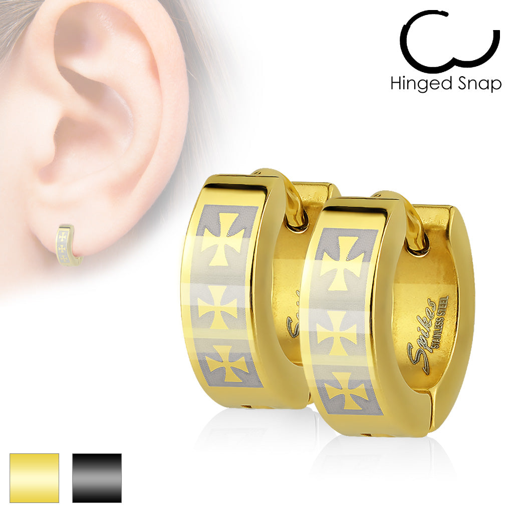 316L Surgical Steel Pair of 316L Stainless Steel Gold Plated Earring...