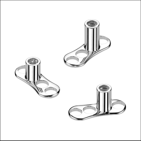 ASTM F136 Titanium Implant Grade Titanium 3 Hole Dermal Anchor