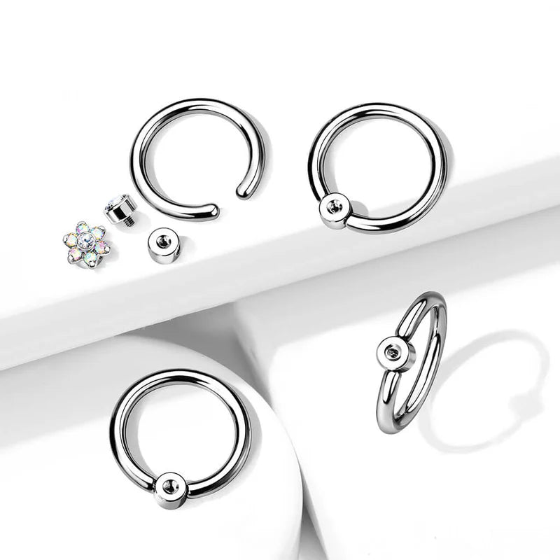 ASTM F136 Titanium Implant Grade Titanium Captive Bead Ring With...