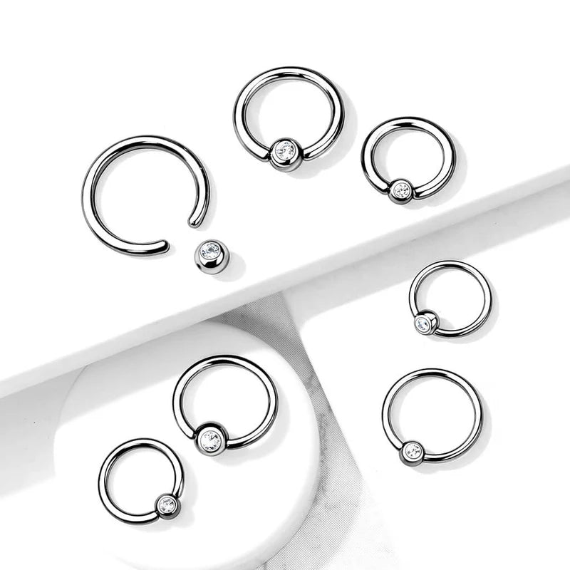 ASTM F136 Titanium Implant Grade Titanium Captive Bead Rings with Bezel...