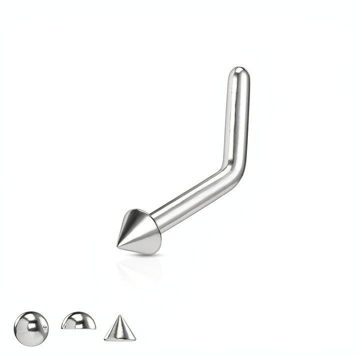 Implant Grade Titanium L Bend Ball, Dome, or Spike Top Nose Stud