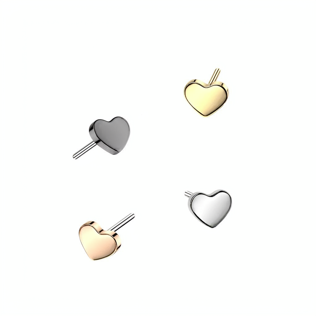 ASTM F136 Titanium Implant Grade Titanium Threadless Push In Heart Top