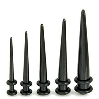 All Black Acrylic Taper (, 8GA~00GA)