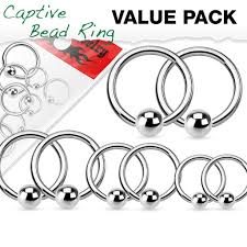 Annealed 316L Surgical Steel Captive Bead Rings
