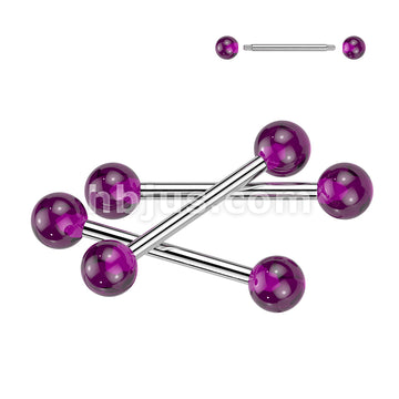 24 Pc Assorted Pack of 316L Externally Threaded Barbells With UV Acrylic Balls - Image 2